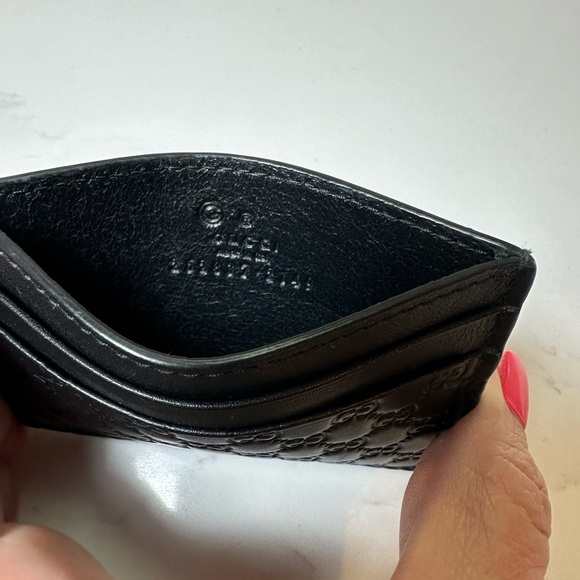Gucci Microguccissima Embossed Black Leather Credit Card Holder Case Wallet - Picture 7 of 8